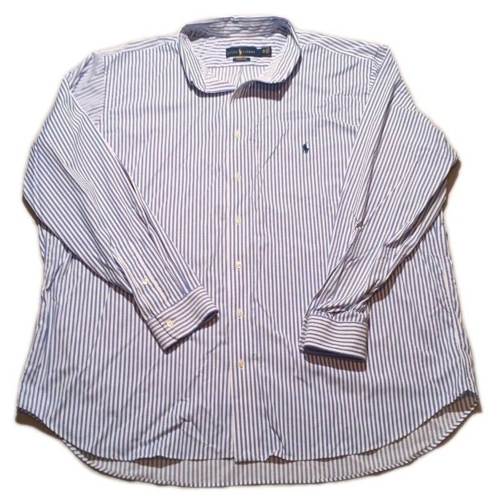 Ralph Lauren Blue Label Performance Mens 2XB 2XL Big Striped Button Up Shirt